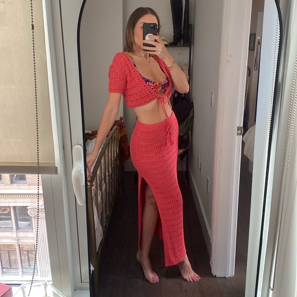 L*Space Coral Knit Swim Coverup Set